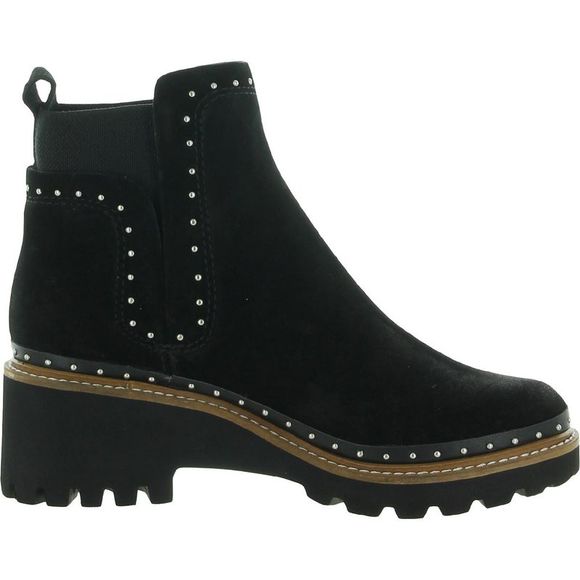 Dolce Vita Womens Huey Black Suede Studded Lug Sole Ankle Boots Shoes NWT - Picture 2 of 3